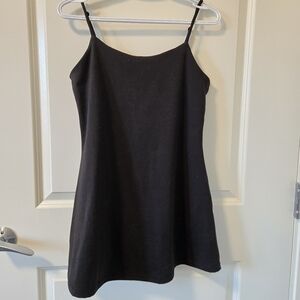 Garage Black Mini Dress With Built-in Bodysuit And Pockets